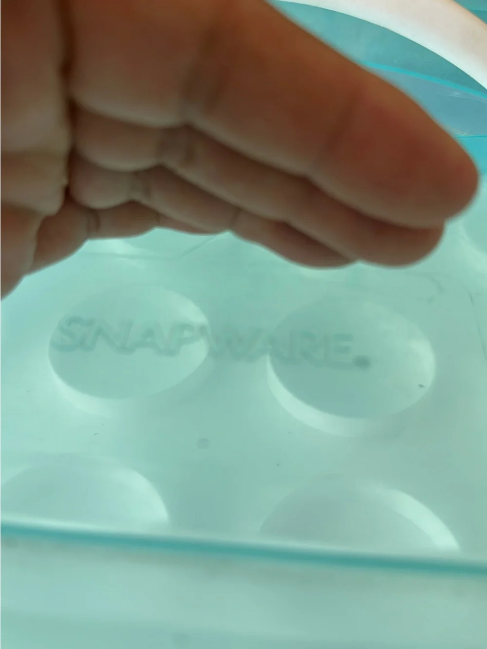 Clear Stackable 24 Cupcake Storage Organizer with Aqua Handle Lid